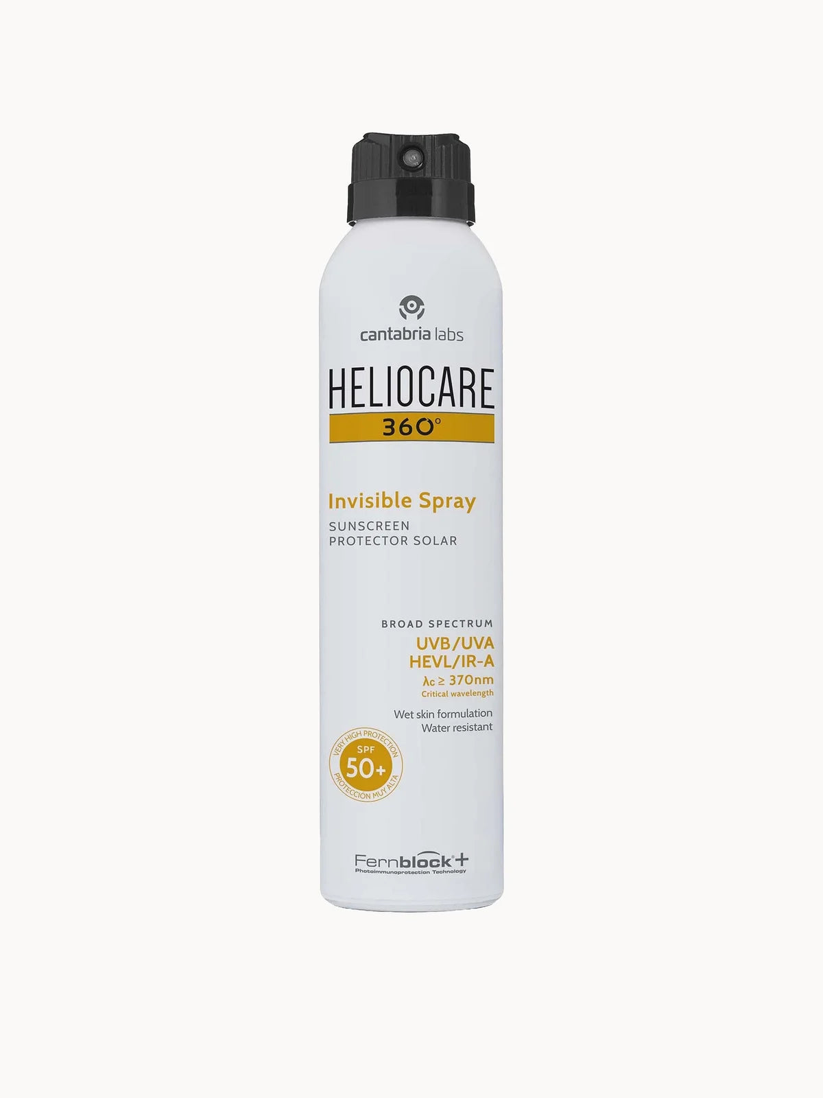 Heliocare 360° Invisible Spray SPF50+ 200ml, spray bottle with a multi-position dispenser