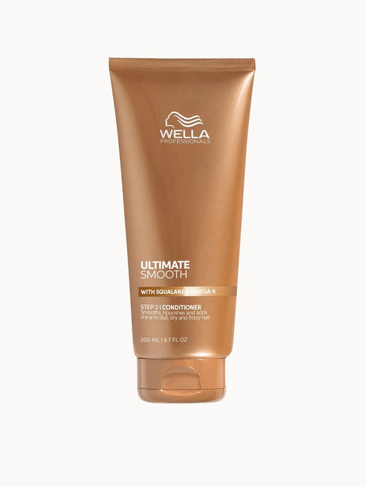 Wella Professionals Ultimate Smooth Conditioner 200ml white plastic bottle with a black flip cap
