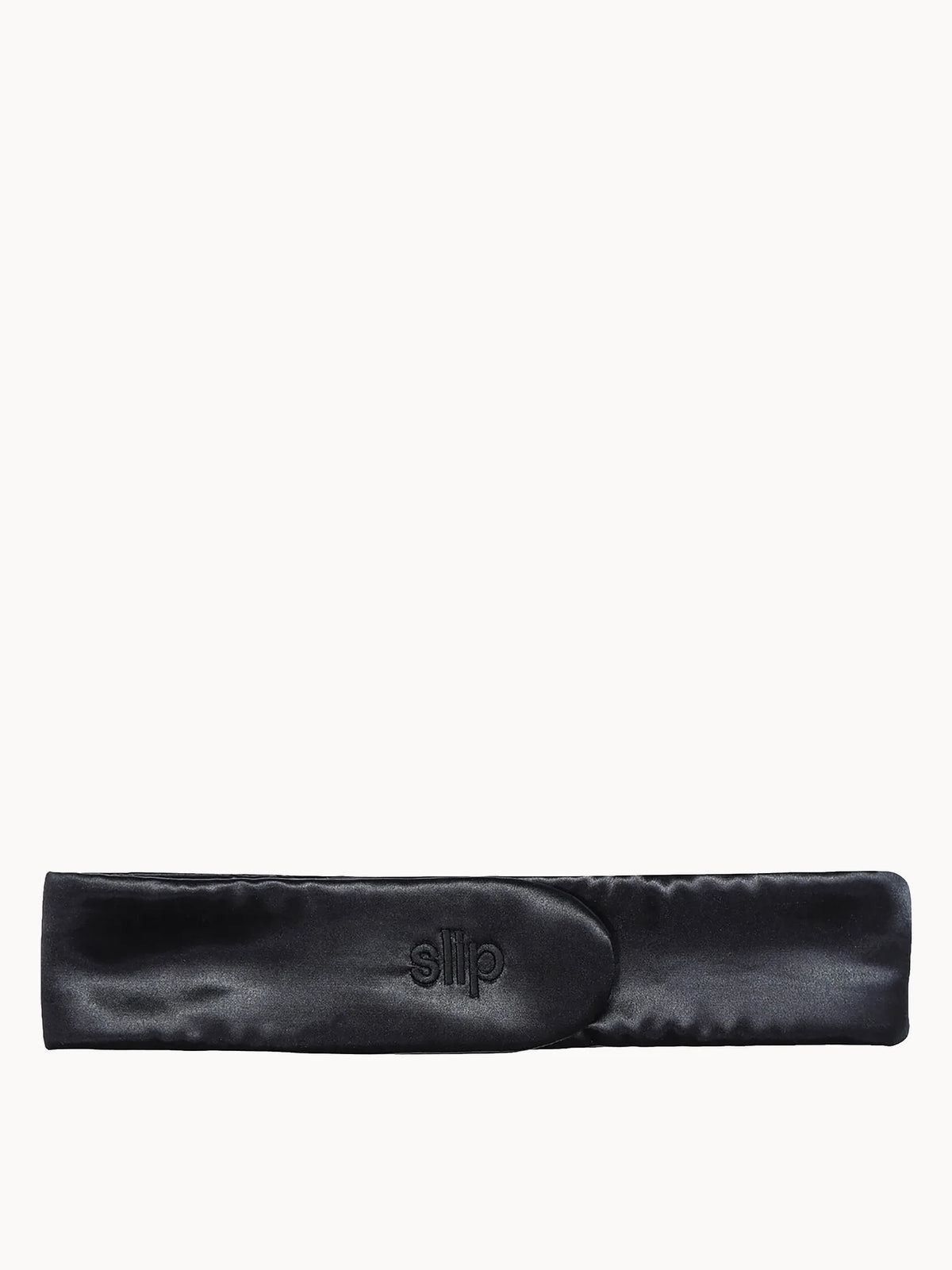 Slip Pure Silk Glam Band Black, smooth black silk headband with hook-and-loop closure
