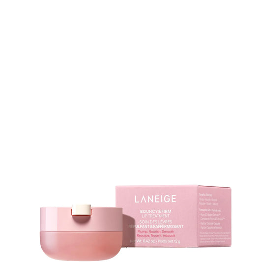 LANEIGE Bouncy and Firm Lip Treatment 12g – gel-balm with ceramide capsules, Peony & Collagen Complex, peptides and multi-weight hyaluronic acid.