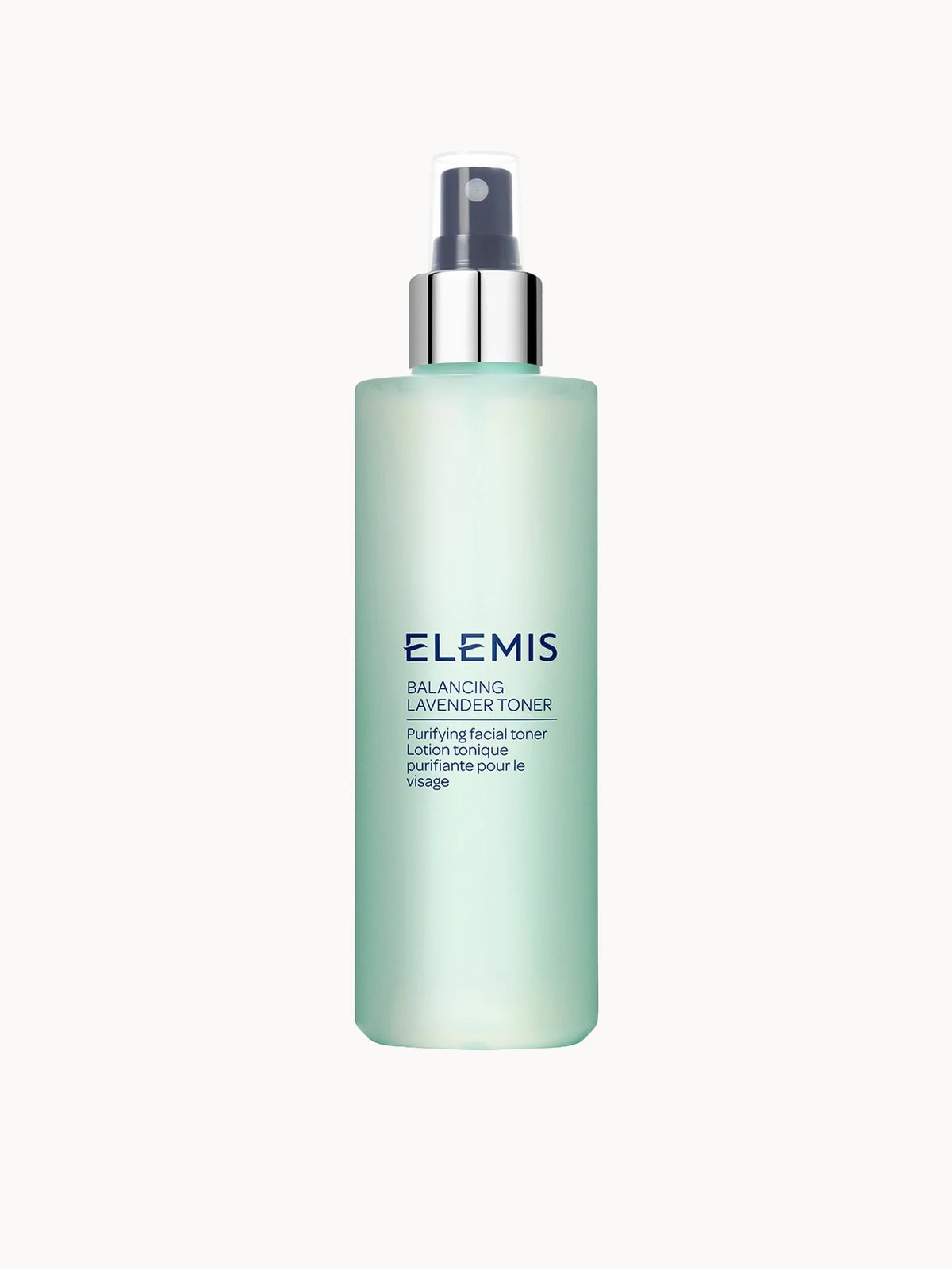 Elemis Balancing Lavender Toner 200ml, lilac-tinted spray bottle with white mist pump