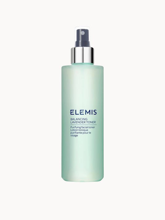 Elemis Balancing Lavender Toner 200ml, lilac-tinted spray bottle with white mist pump