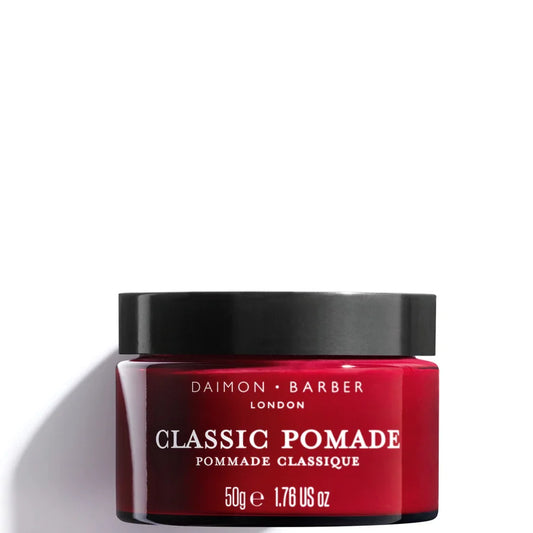 Daimon Barber Classic Pomade 50g round metal tin with illustrated lid design
