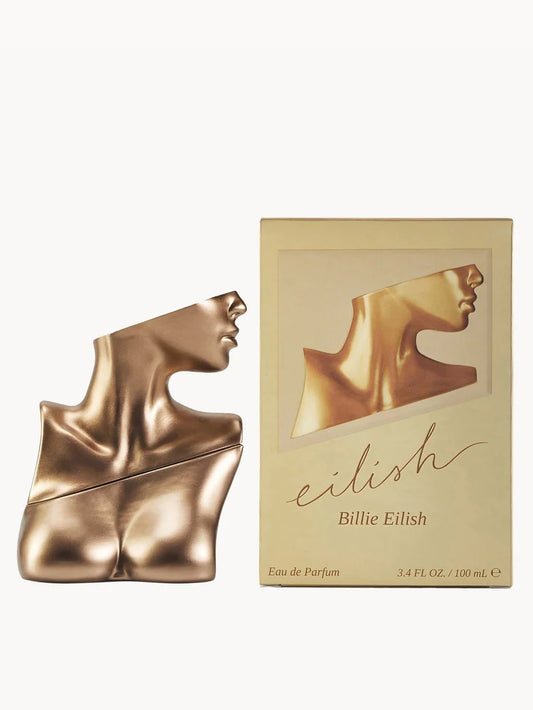 Eilish by Billie Eilish Eau De Parfum 100ml sculpted gold bust shaped perfume bottle