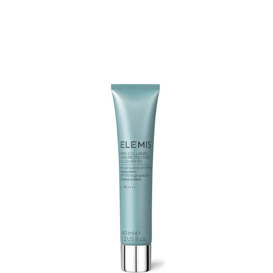 Elemis Pro-Collagen Skin Protection Fluid SPF50 40ml slim white bottle with silver pump and cap