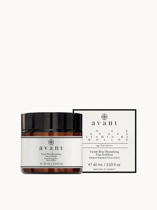 Avant Skincare Gentle Rose Beautifying Face Exfoliant 60ml, skincare tube