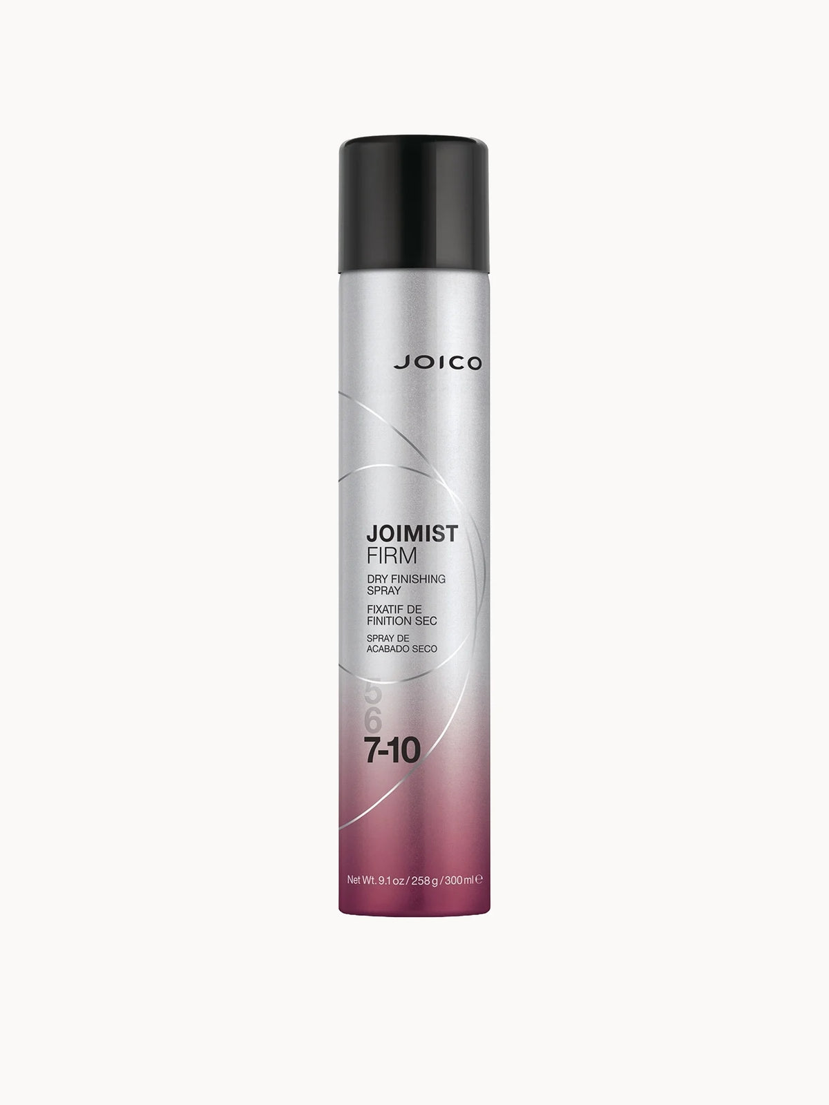 Joico JoiMist Firm Hairspray (350ml), clear aerosol can with black cap and Joico JoiMist branding