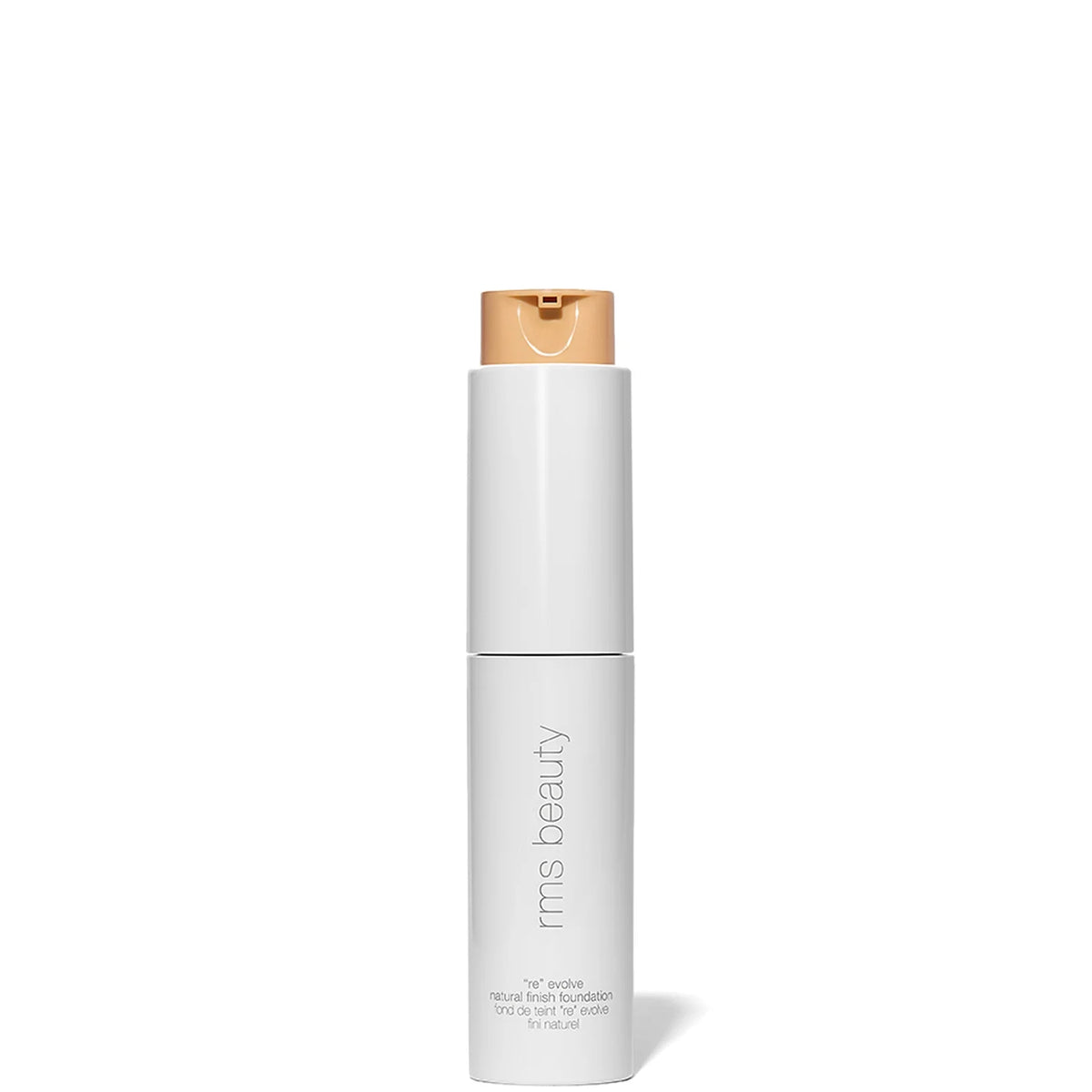 RMS Beauty ReEvolve Natural Finish Foundation 29ml - 22.5, glass pump bottle with minimalist label