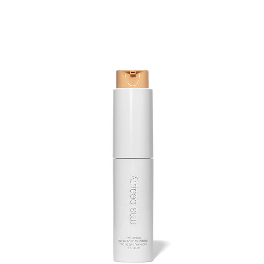 RMS Beauty ReEvolve Natural Finish Foundation 29ml - 22.5, glass pump bottle with minimalist label
