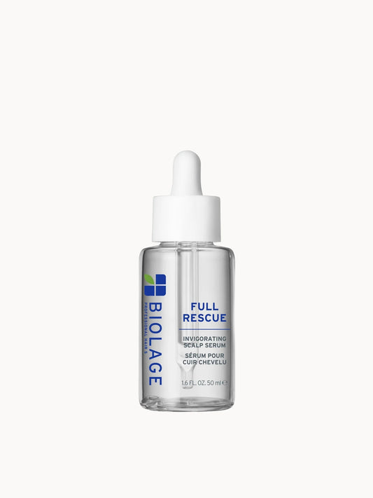 Biolage Full Rescue Invigorating Scalp Serum 50ml, clear dropper bottle with green cap