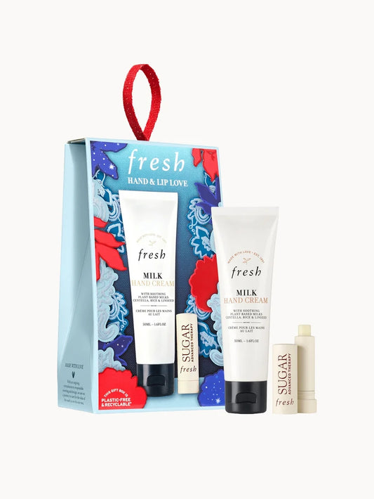 Fresh hand and lip care gift set with moisturising essentials, travel-friendly kit for dry hands and lips