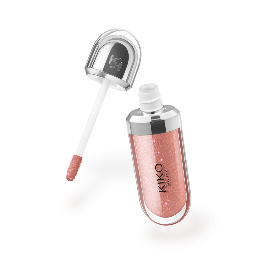 KIKO MILANO 3D Hydra Lipgloss 6.5ml shade 20 Chestnut clear tube with applicator wand and brown toned gloss